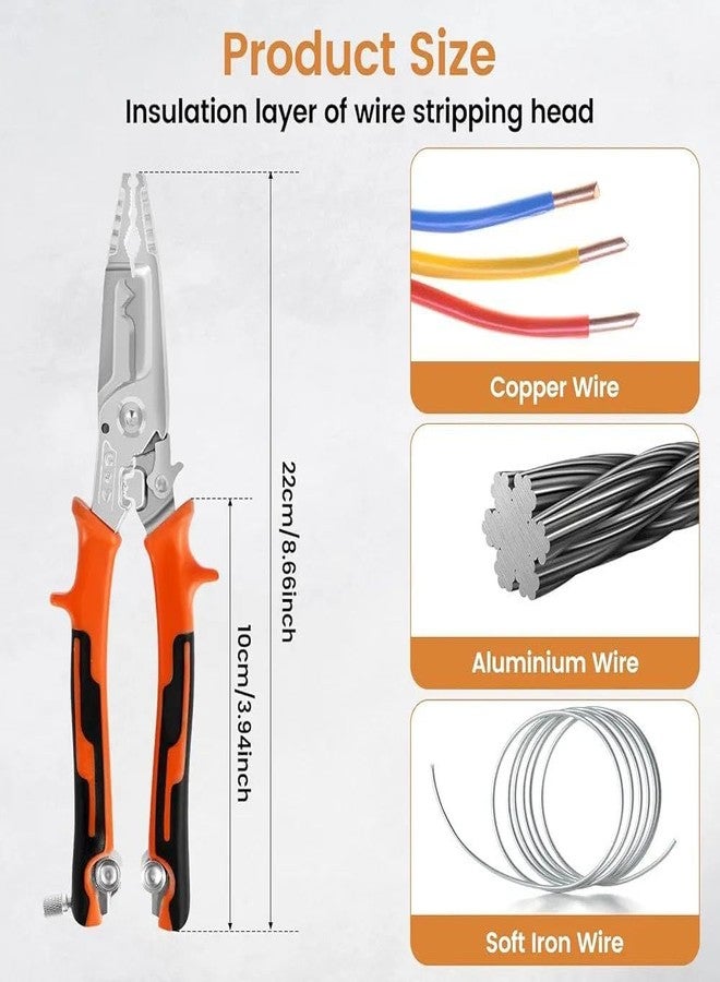 DMDENT Folding Multifunction Electrician Pliers - Wire Stripper, Cutter & Crimper Tool, Compact Heavy-Duty Stainless Steel with Non-Slip Handle - Image 2